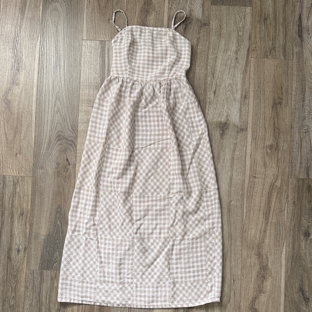 Japan Women's Junior Girl Checkered Spaghetti Strap Maxi Dress Size XS